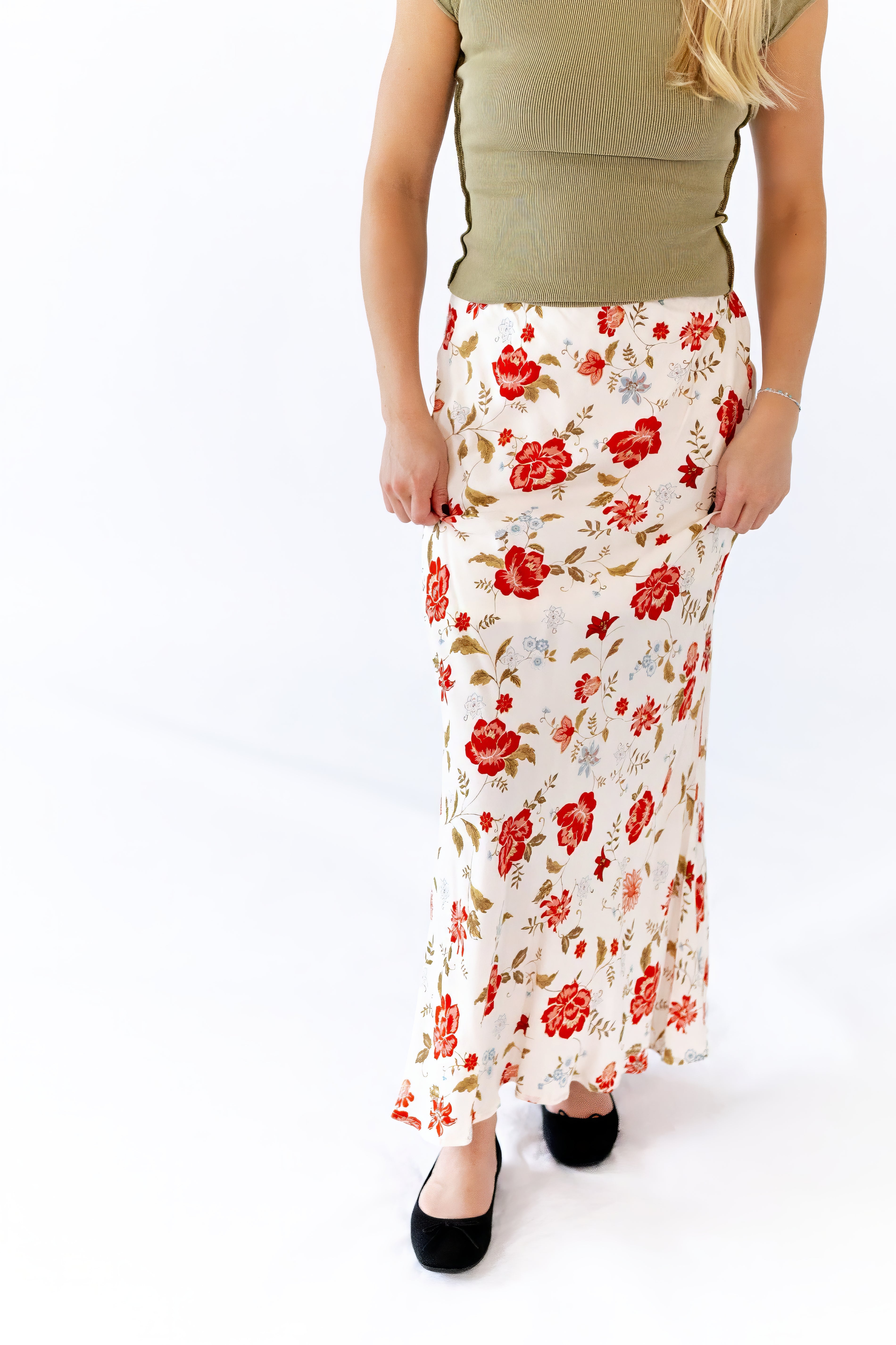 Heather Floral Maxi Skirt