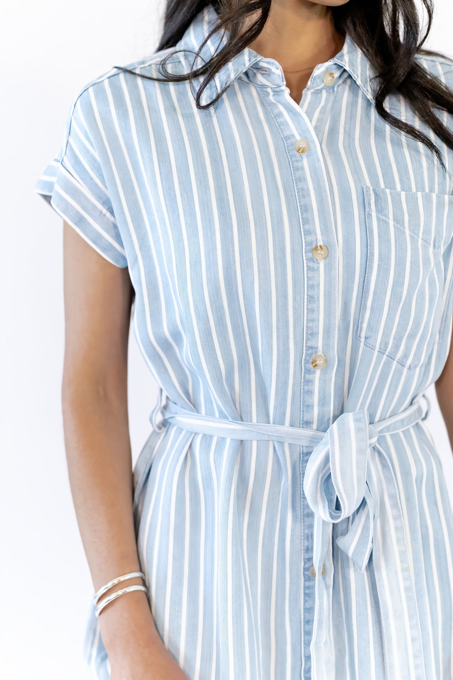 Frankie Striped Chambray Dress