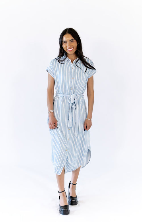 Frankie Striped Chambray Dress