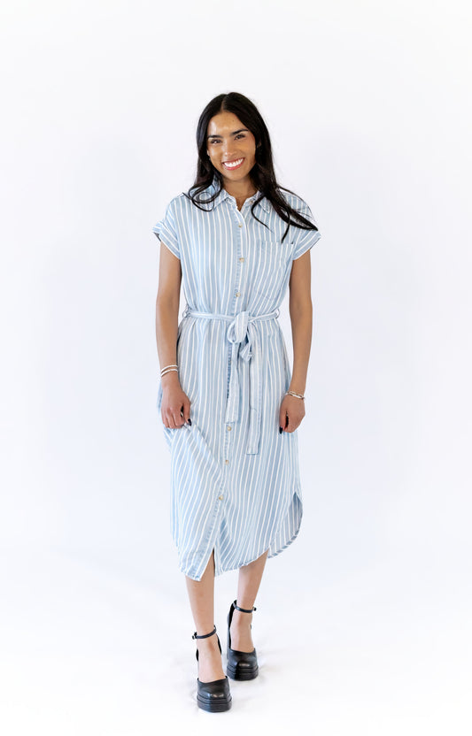 Frankie Striped Chambray Dress