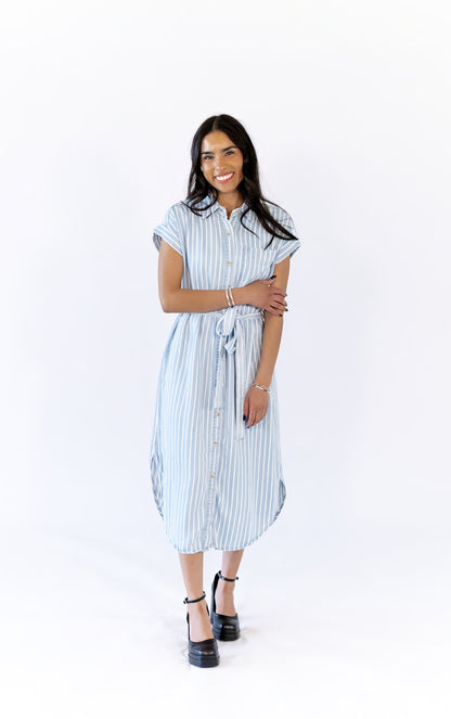 Frankie Striped Chambray Dress
