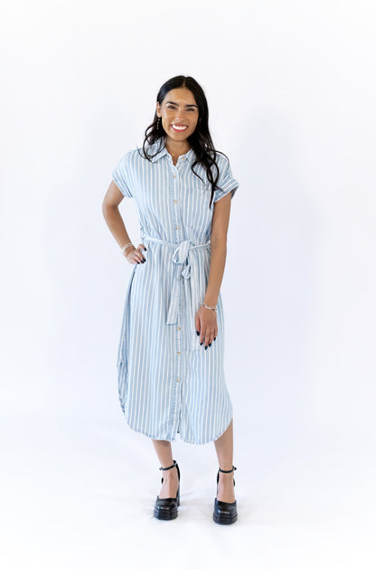 Frankie Striped Chambray Dress