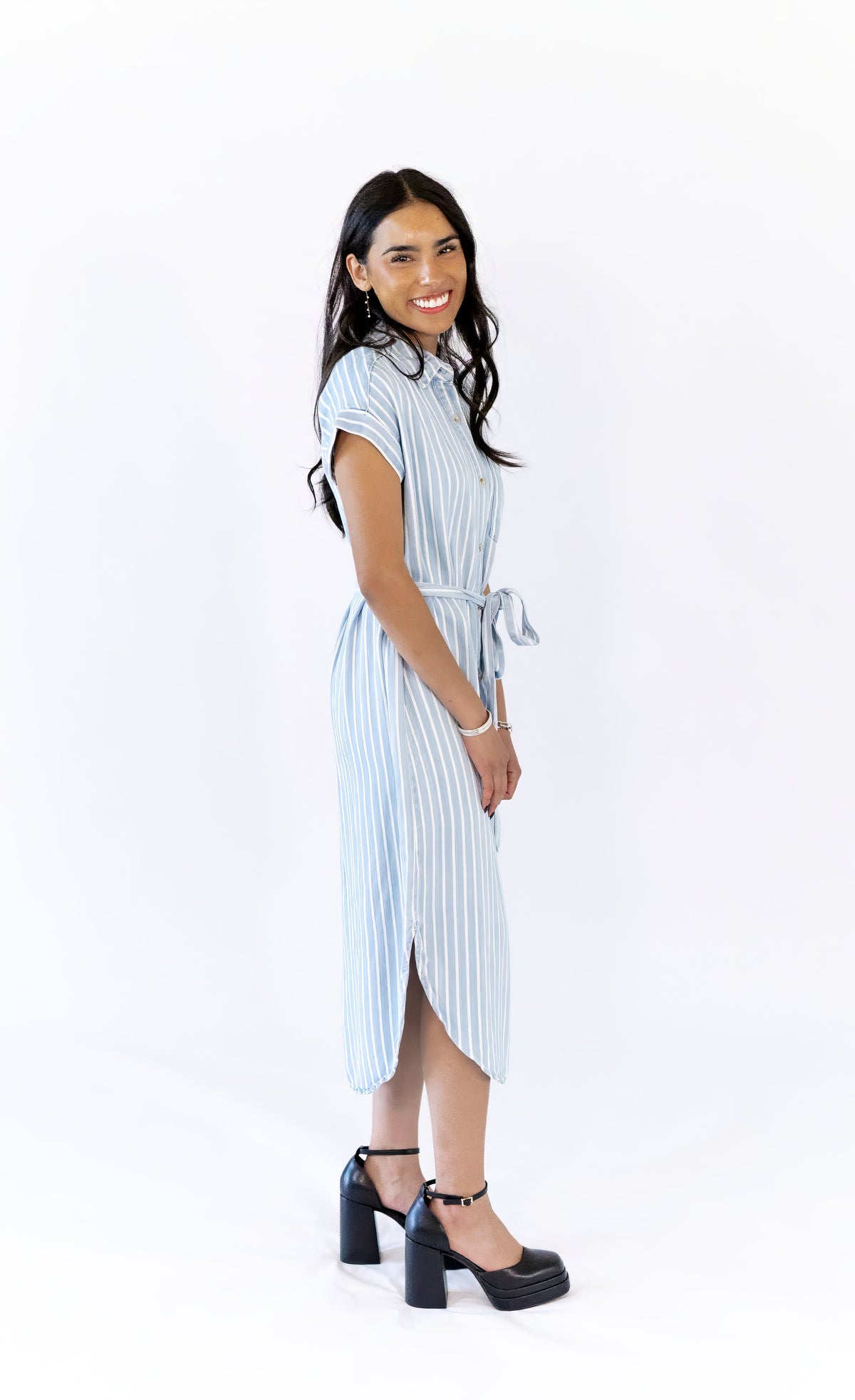 Frankie Striped Chambray Dress