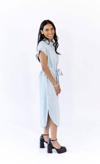 Frankie Striped Chambray Dress