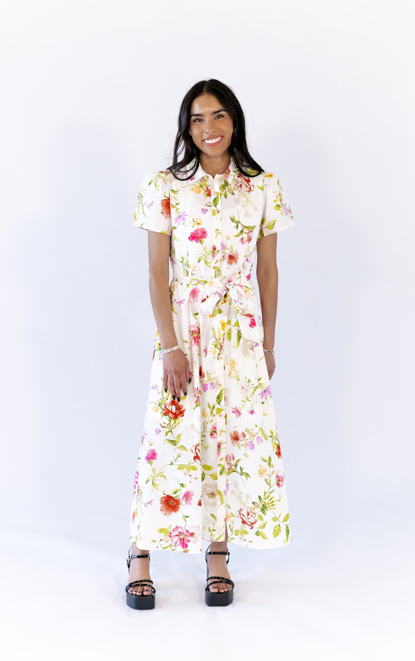 Arina Floral Belted Midi Dress ⭐︎ Restocked