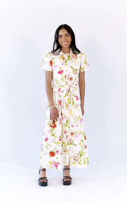 Arina Floral Belted Midi Dress ⭐︎ Restocked