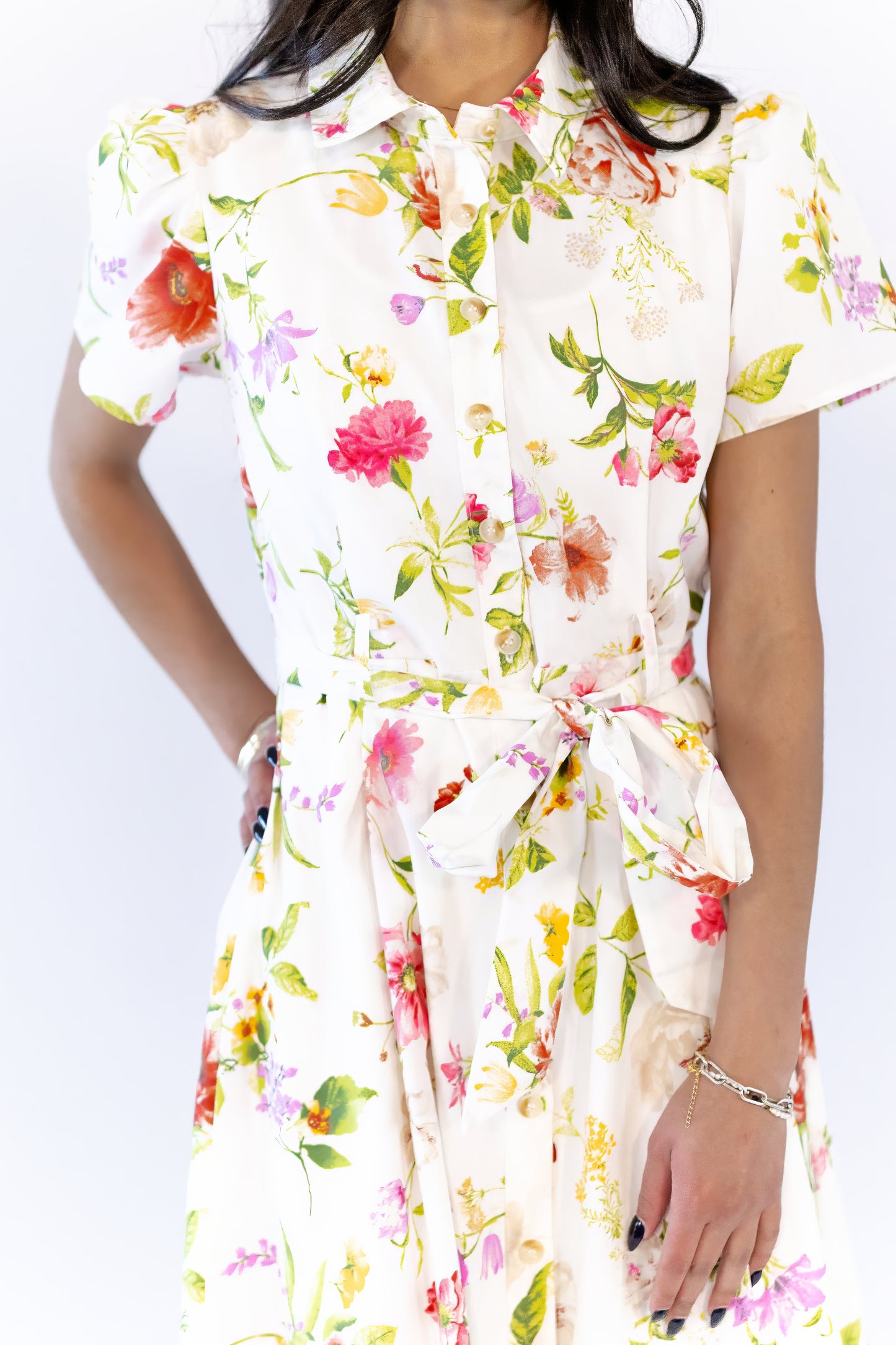 Arina Floral Belted Midi Dress ⭐︎ Restocked