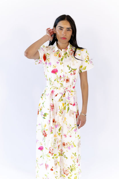 Arina Floral Belted Midi Dress ⭐︎ Restocked