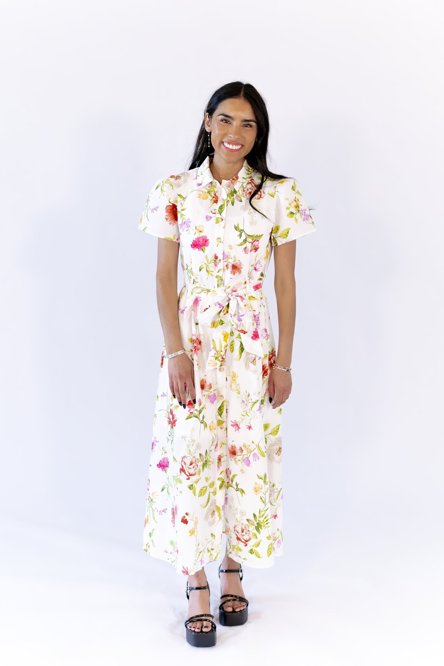 Arina Floral Belted Midi Dress ⭐︎ Restocked