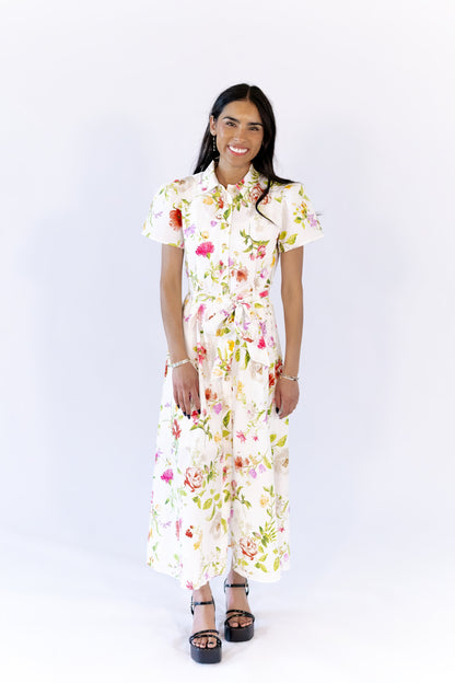 Arina Floral Belted Midi Dress ⭐︎ Restocked