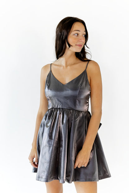 Stardust Bow Accent Mini Dress
