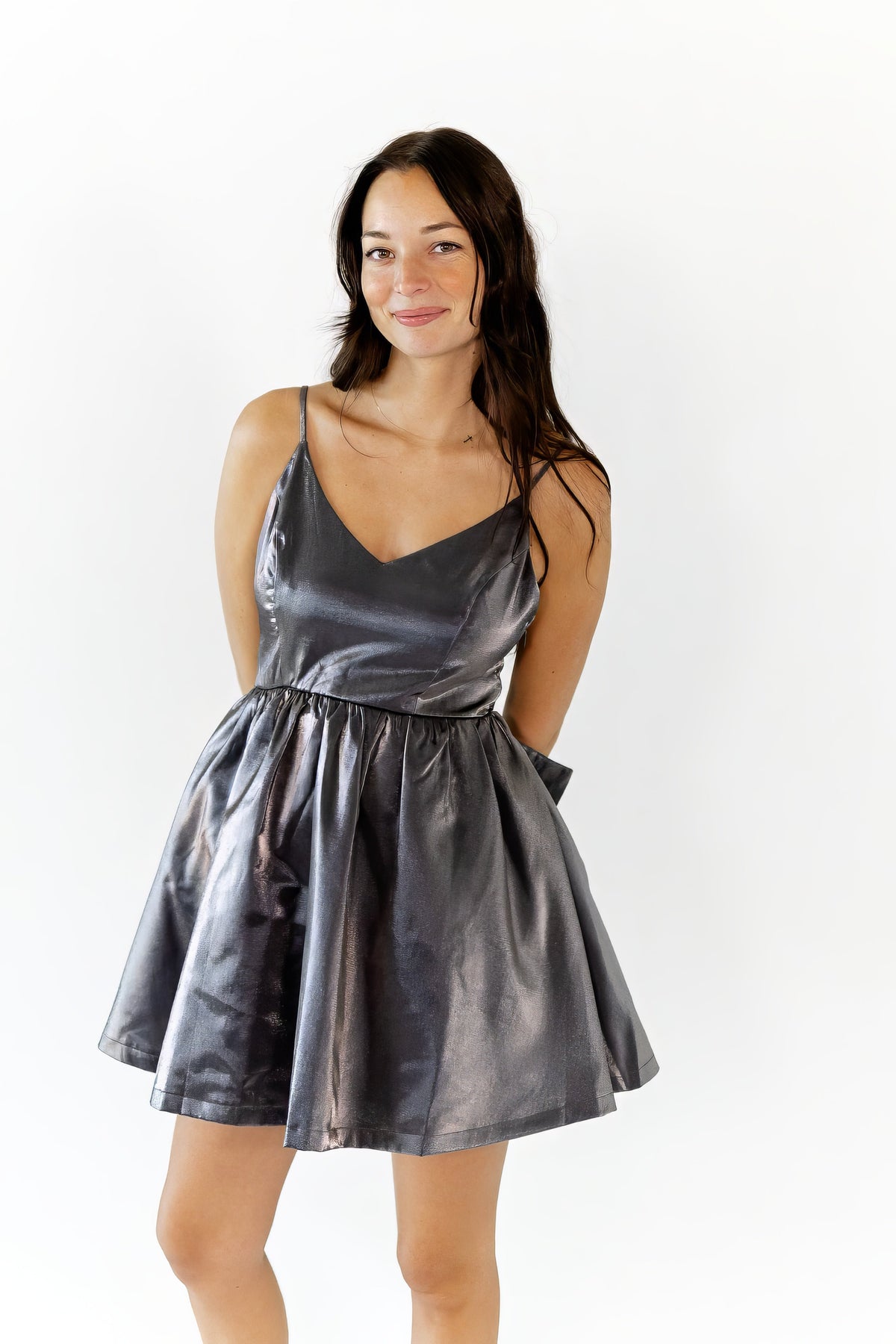 Stardust Bow Accent Mini Dress