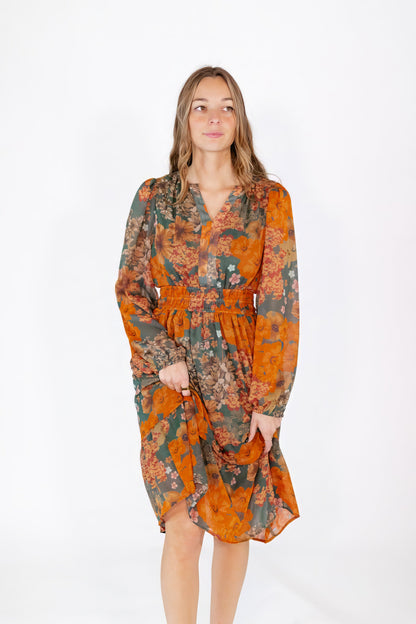 Maelyn Floral Chiffon Dress