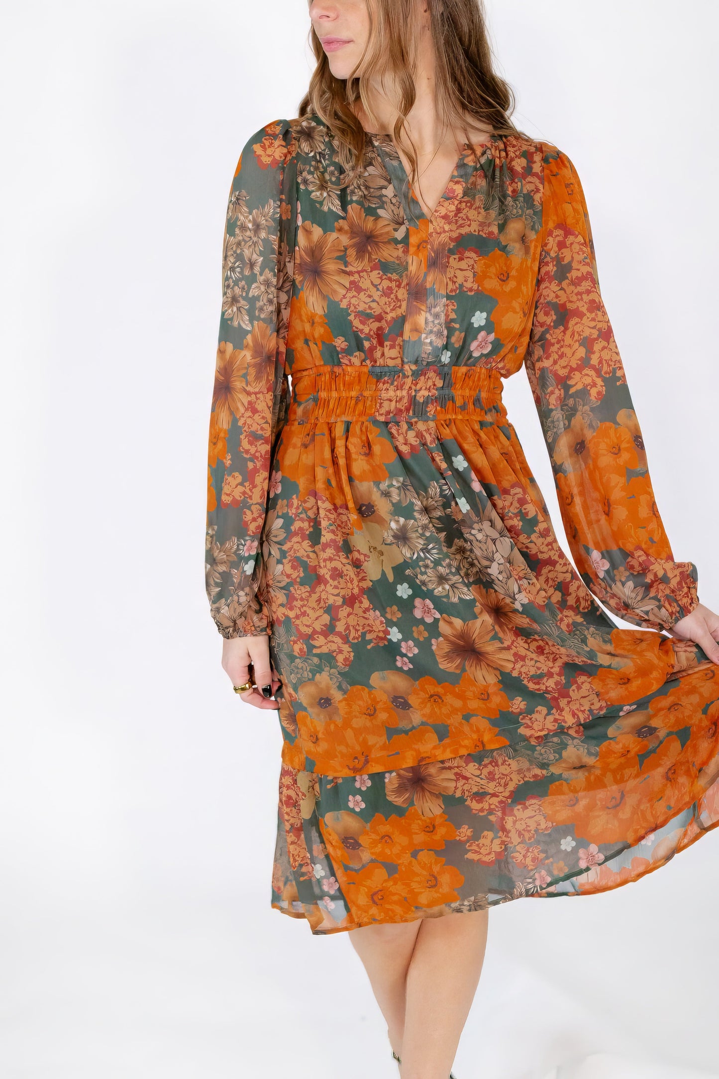 Maelyn Floral Chiffon Dress