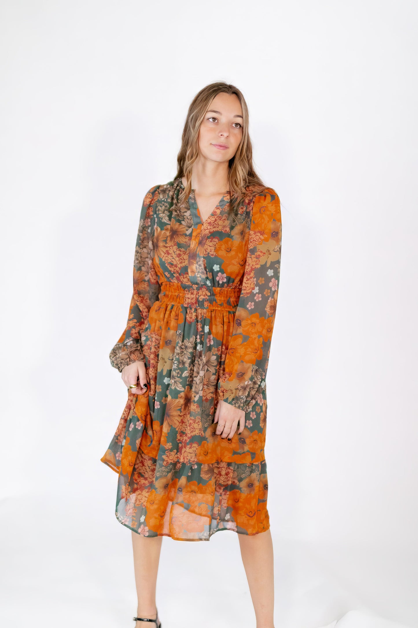Maelyn Floral Chiffon Dress