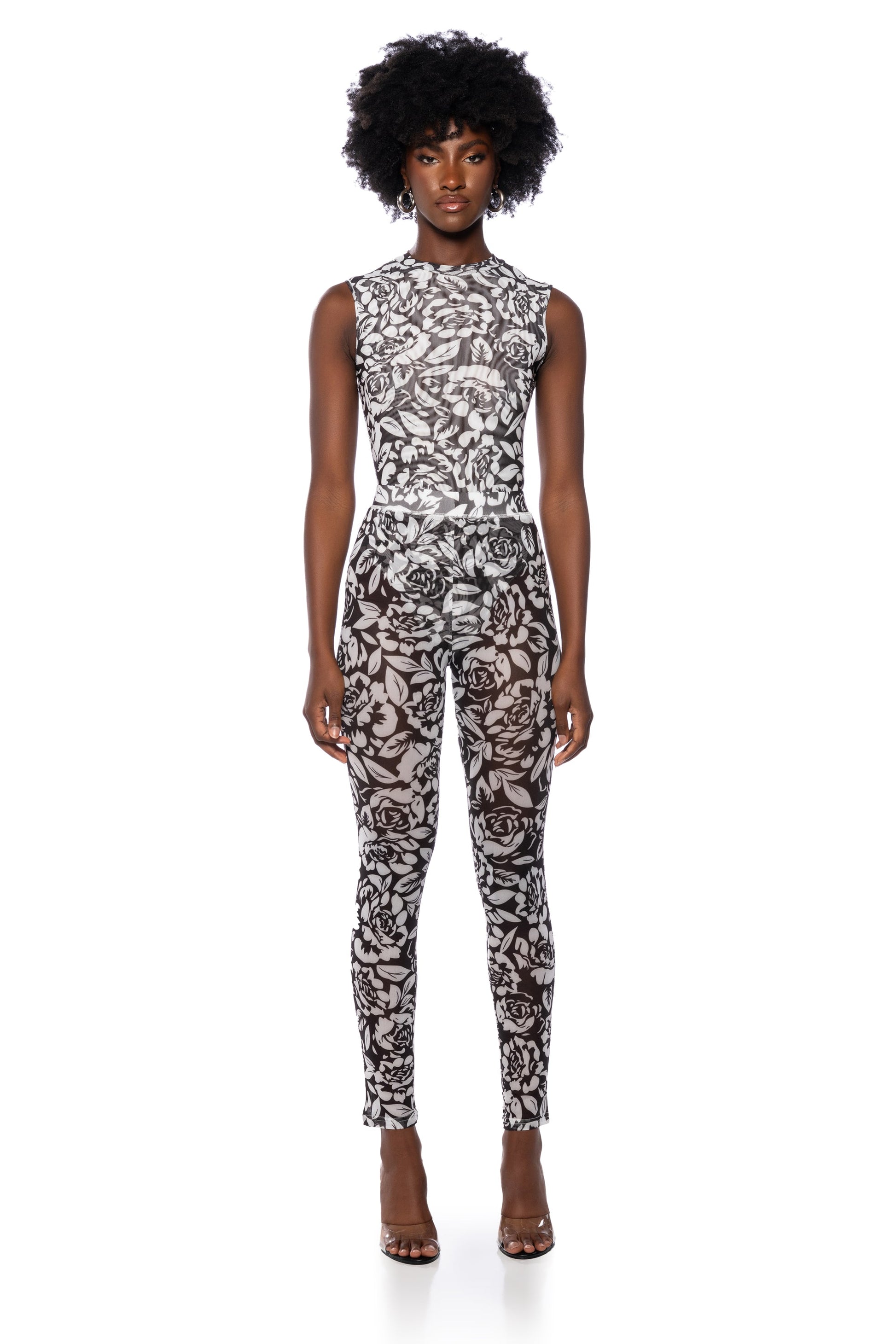 A LUXURIOUS DAY MESH MOCK NECK BODYSUIT