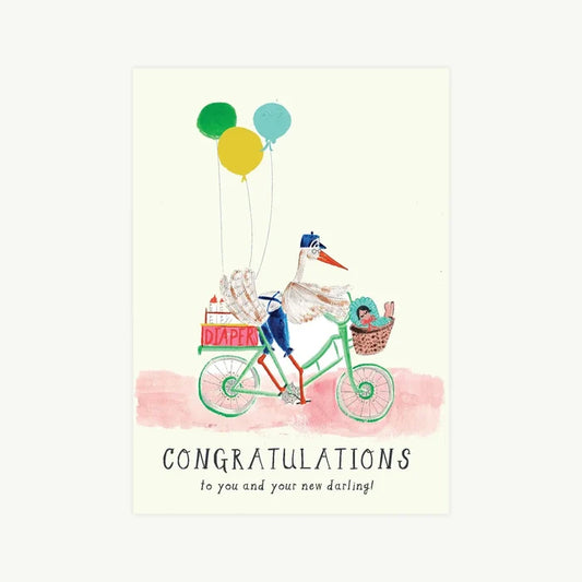 A Very Chic Stork Greeting Card