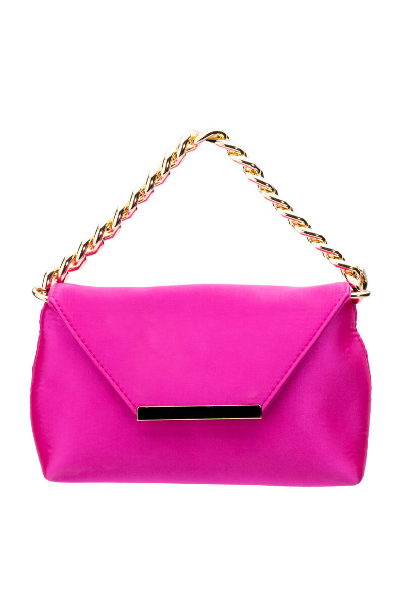 ADELE FUCHSIA SATIN PURSE