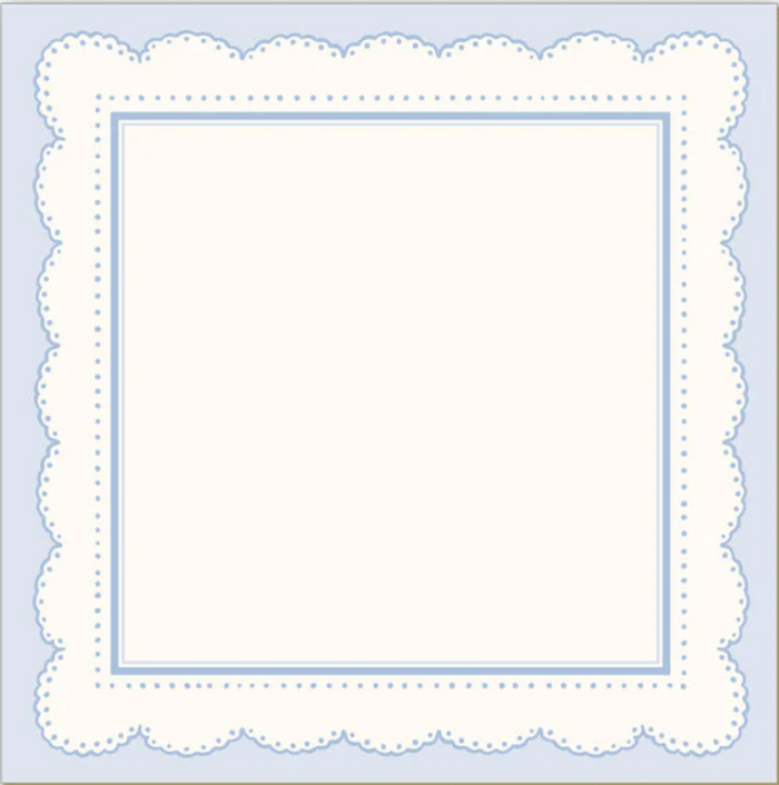 French Blue Scallop Border Luxe Notepad