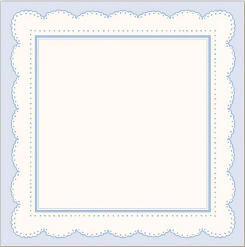 French Blue Scallop Border Luxe Notepad