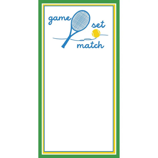 Game Set Match List Notepad