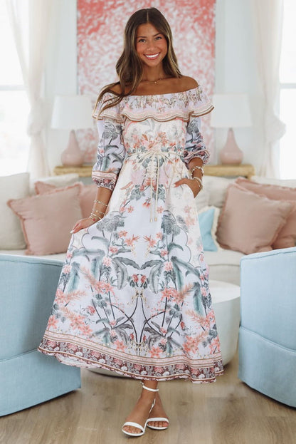 Bora Bora Bound Maxi Dress - Purple, Orange and Pink