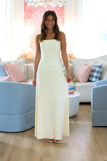 Eye Opener Maxi Dress - Light Yellow