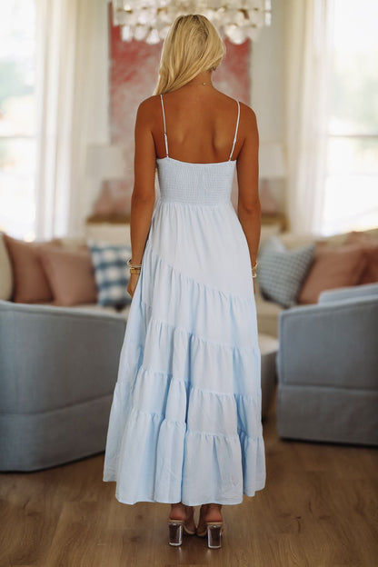 Renedezvous in the Hamptons Maxi Dress - Light Blue