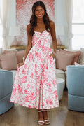 Destene Floral Maxi Dress - Rose Pink and White