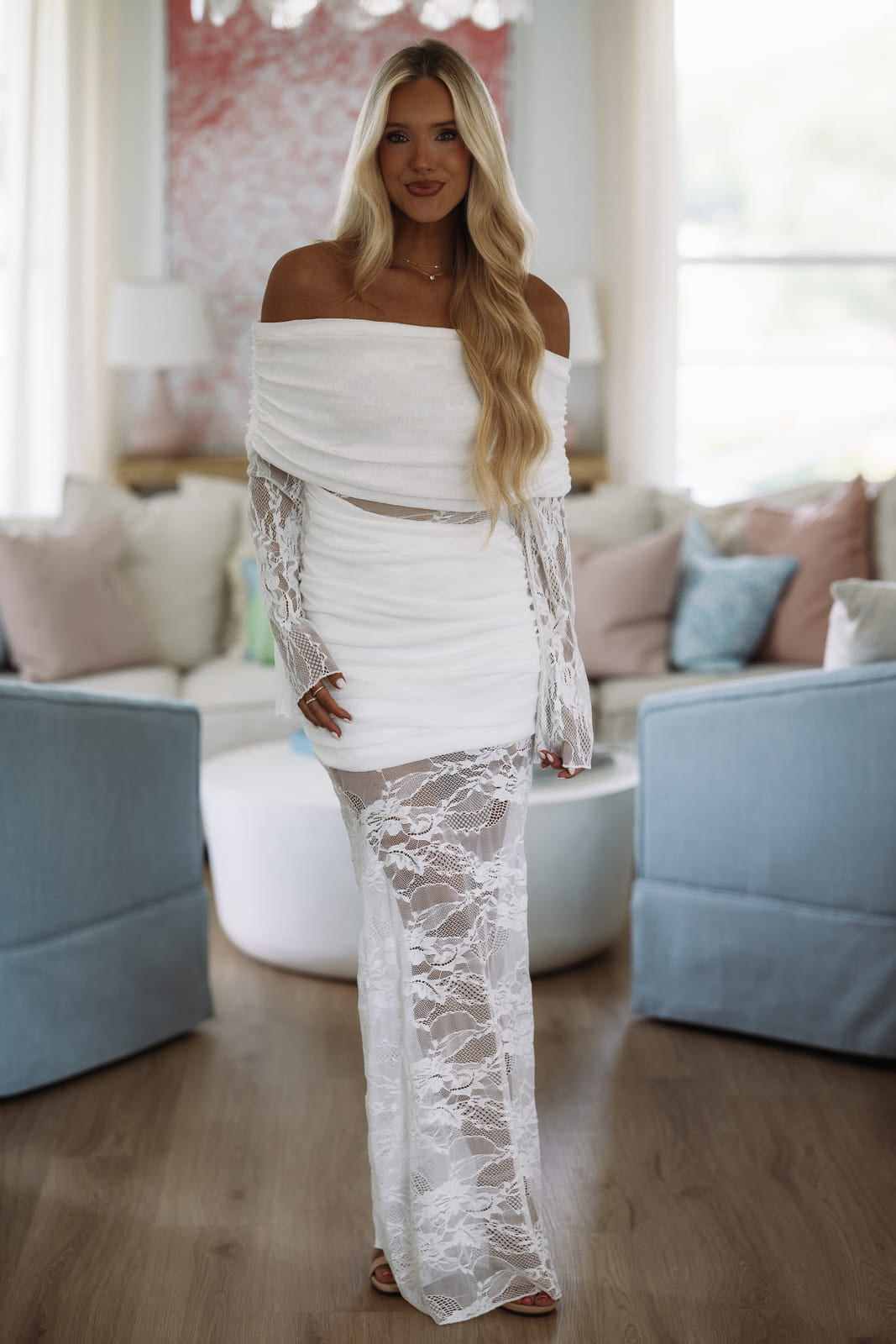 Heart on Display Maxi Dress - White
