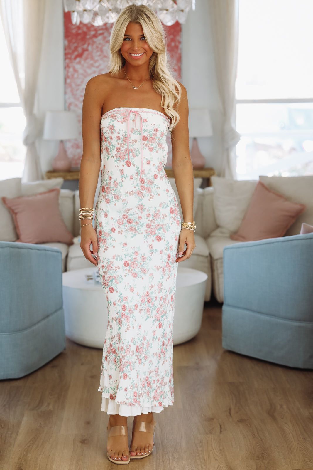 Floral Fantasy Maxi Dress - Pink