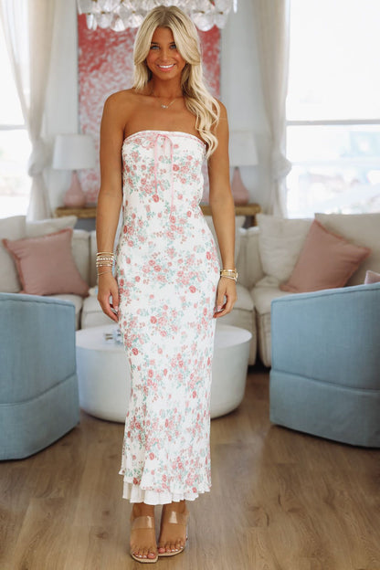 Floral Fantasy Maxi Dress - Pink