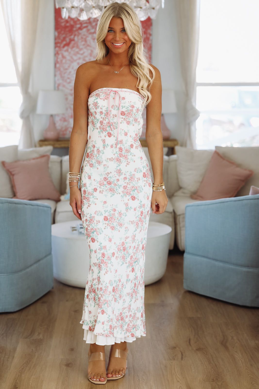 Floral Fantasy Maxi Dress - Pink