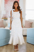 Garden Serenade Maxi Dress - Blue, Pink and Yellow