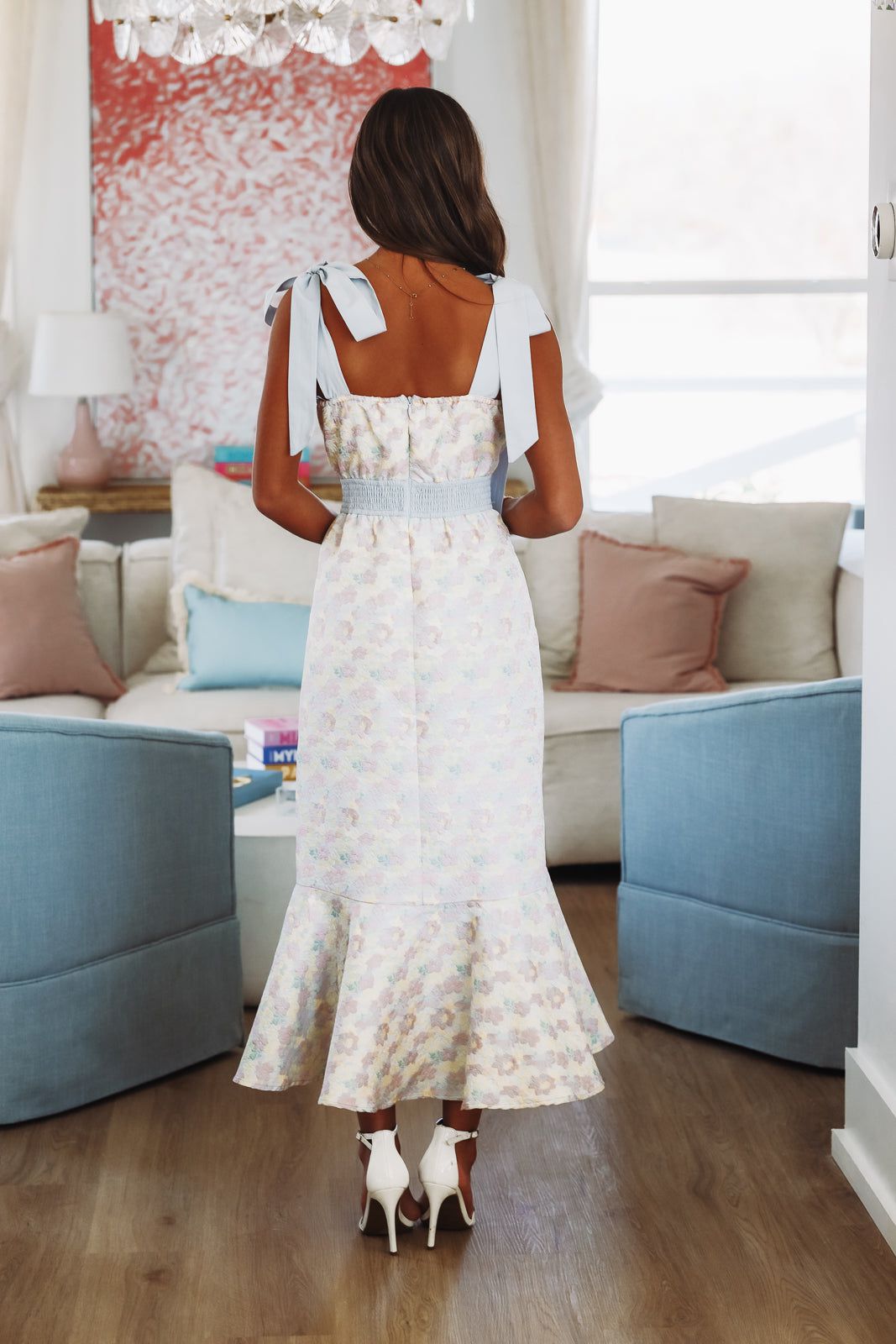 Garden Serenade Maxi Dress - Blue, Pink and Yellow
