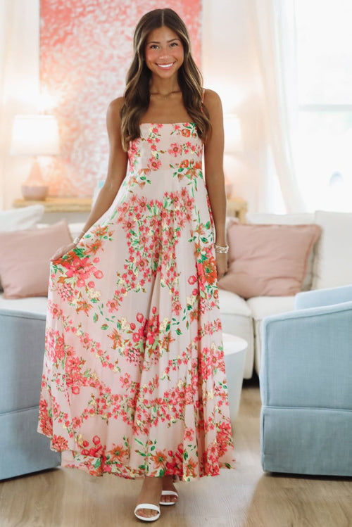 Peach Perfection Maxi Dress - Peach, Pink and Orange