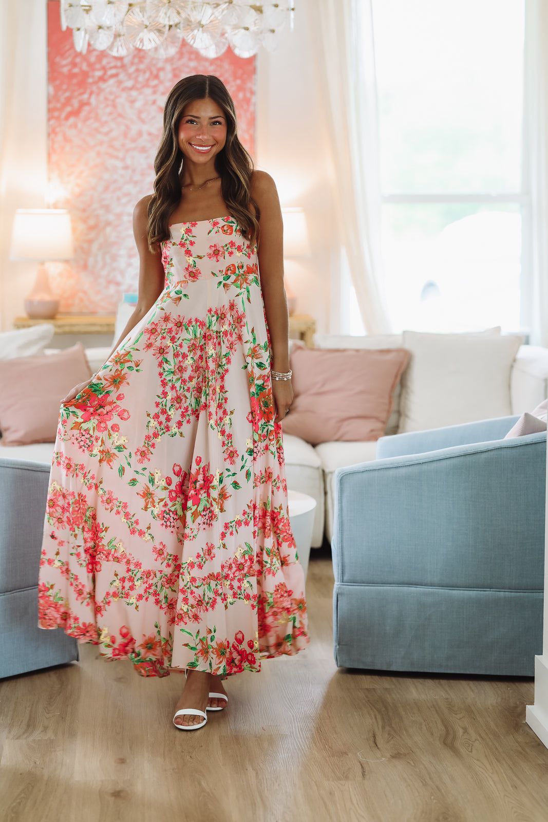 Peach Perfection Maxi Dress - Peach, Pink and Orange