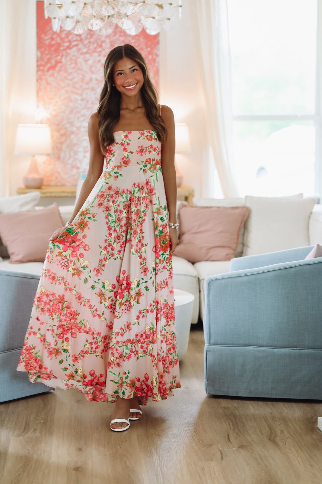 Peach Perfection Maxi Dress - Peach, Pink and Orange