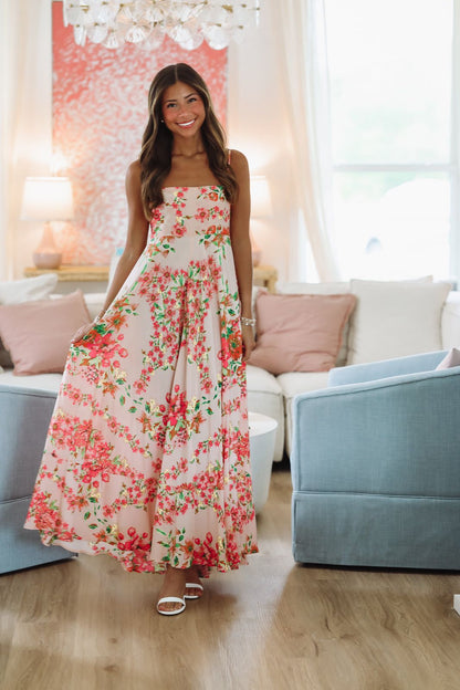Peach Perfection Maxi Dress - Peach, Pink and Orange