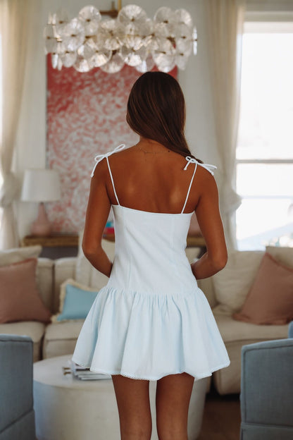Sadie Mini Dress - Blue and White