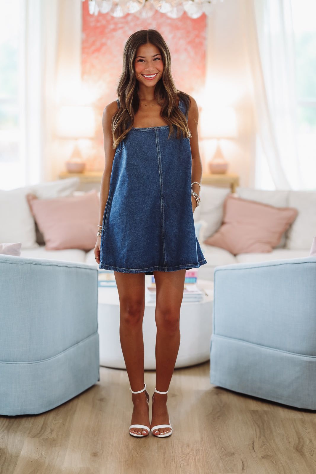 Jukebox Flare Mini Dress - Denim