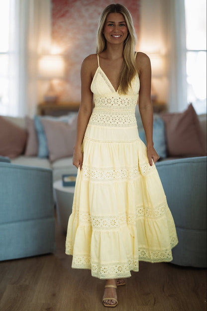 Romance Edit Midi Dress - Lemon Yellow