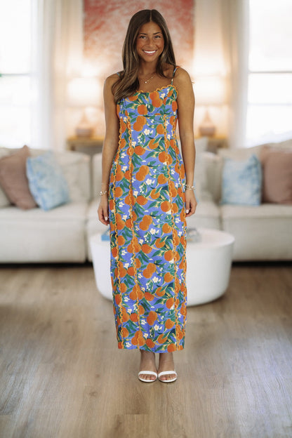 Amalfi Grove Maxi Dress - Orange