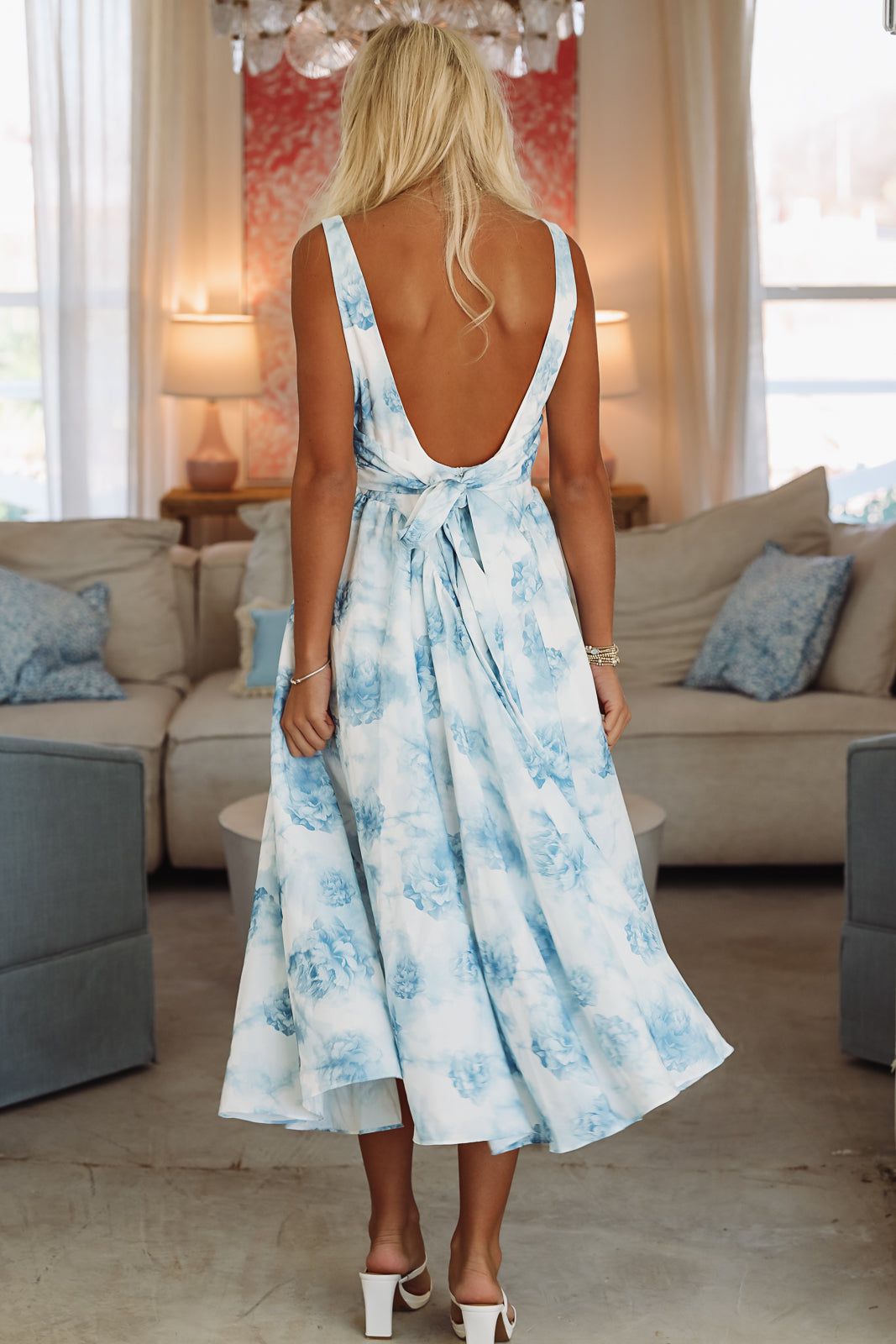Tender Kisses Midi Dress - Blue