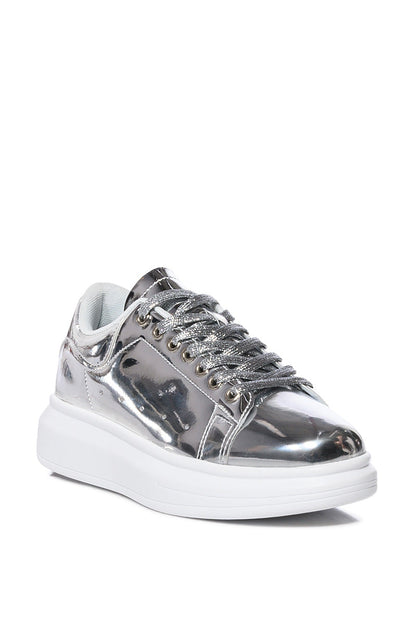 5008A FLATFORM SNEAKER IN SILVER
