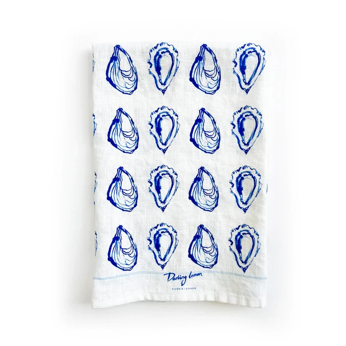 Oysters Linen Kitchen Towel