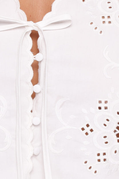 Kye Top - White Broderie