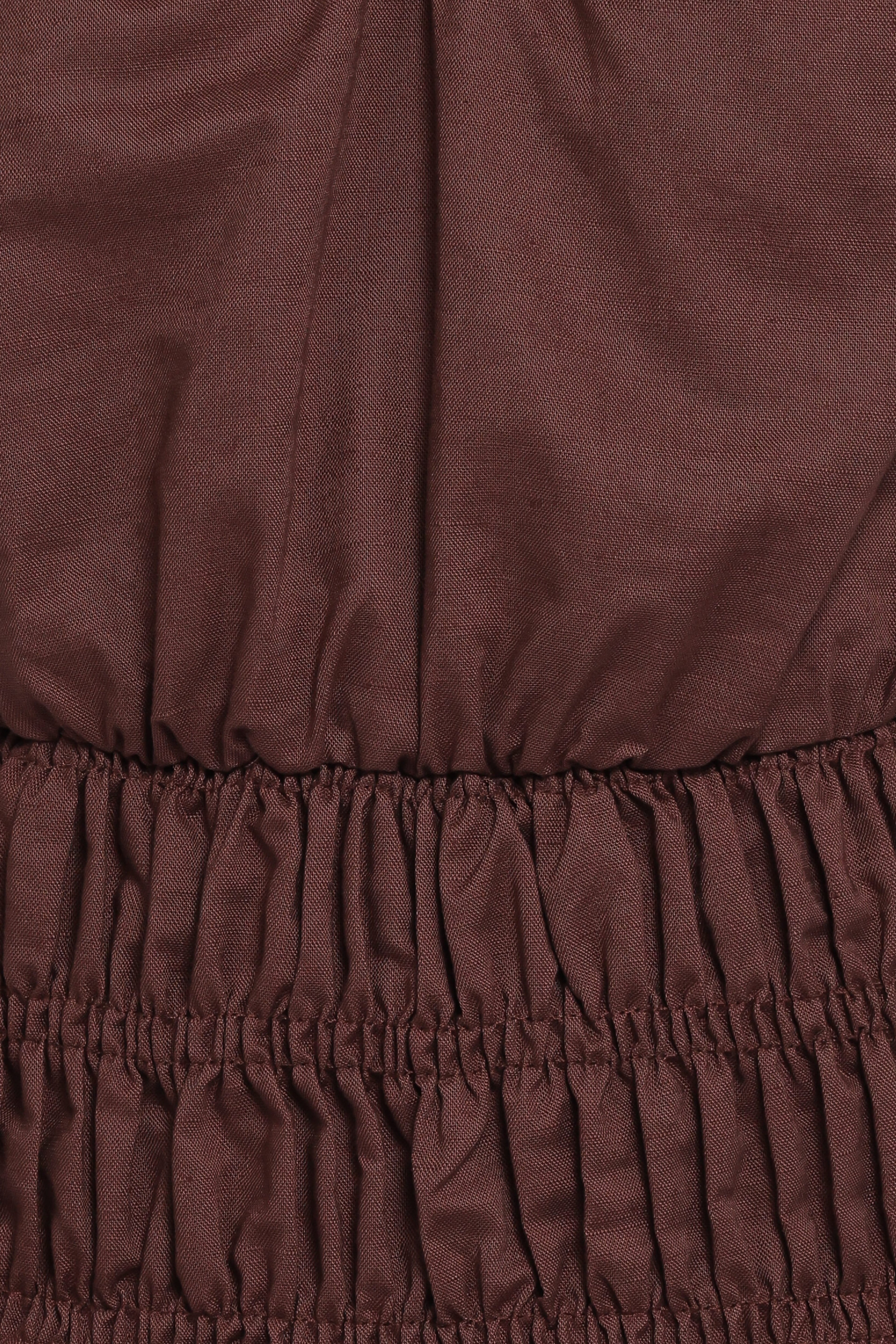 Lucilla Shirred Waist Top - Chocolate