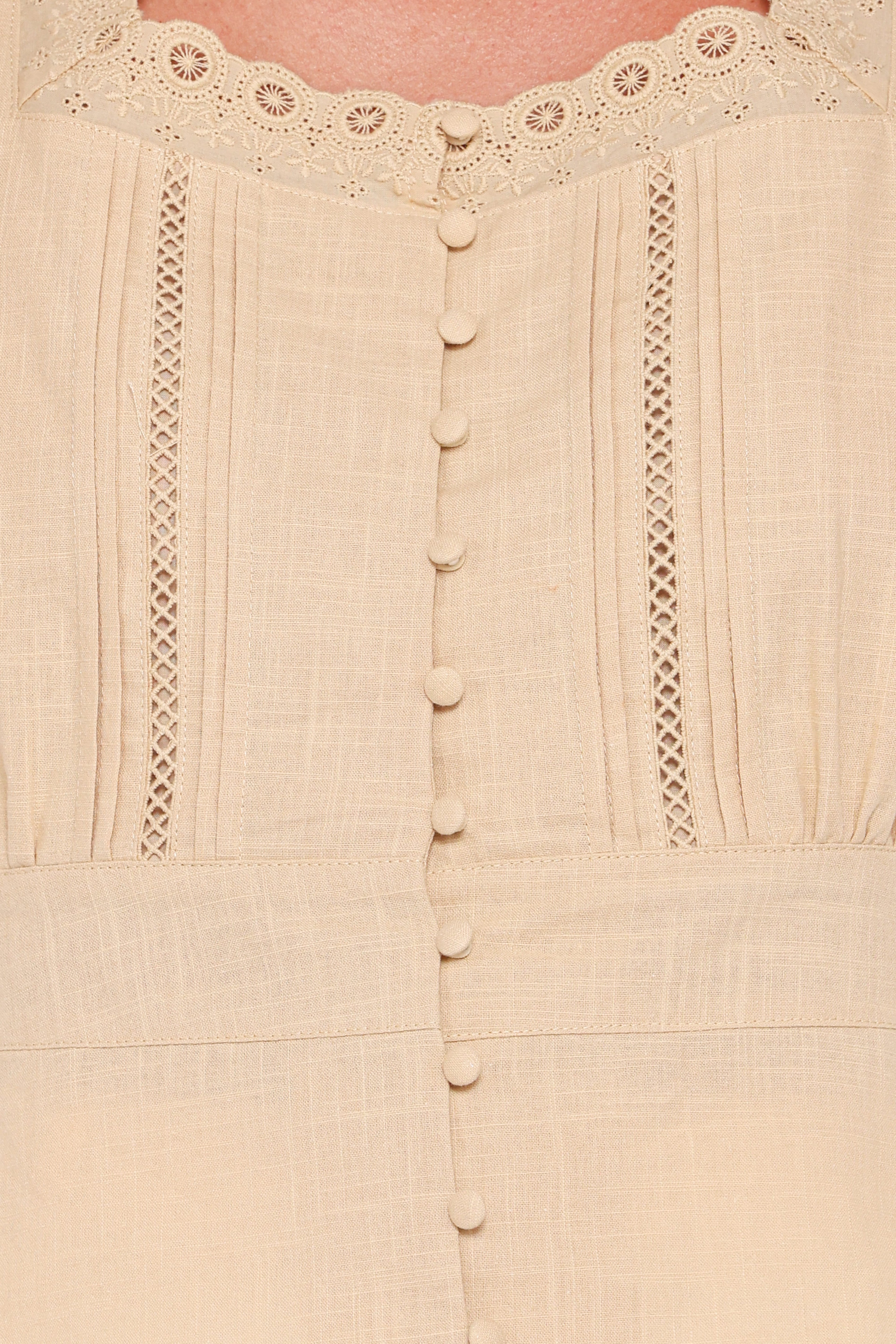 Luke Button Top - Khaki