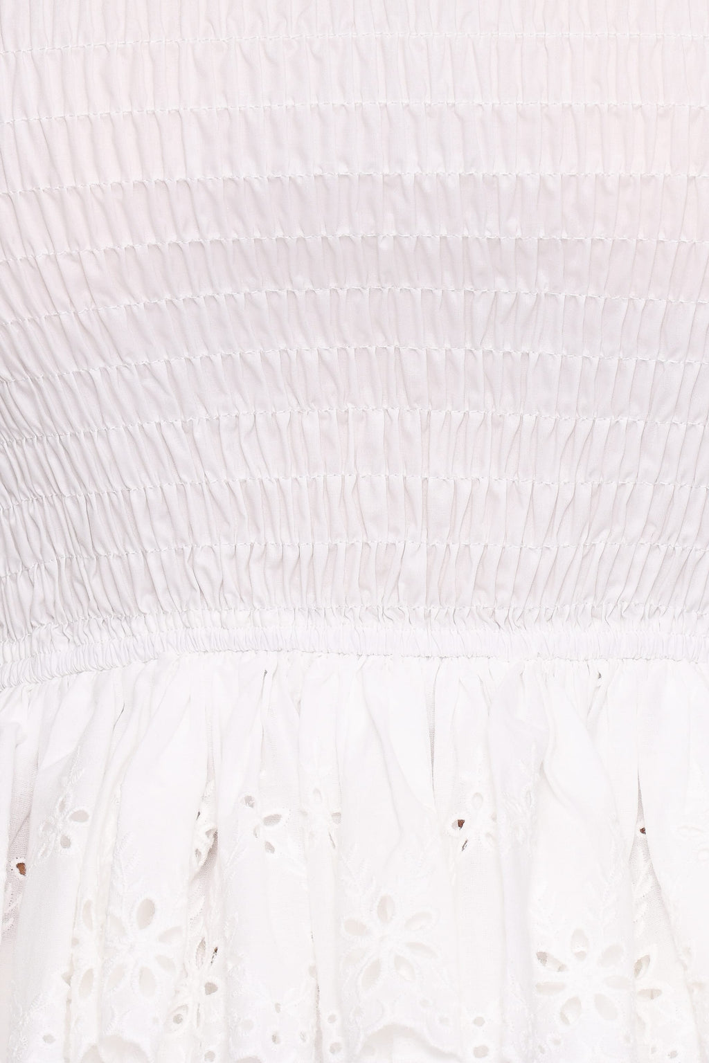 Stori Shirred Top - White Broderie
